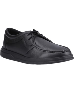 Hush Puppies Ronan Mocc Leder Jungen Schwarze Mokassin Schuhe