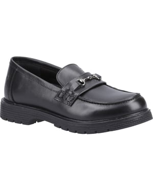 Hush Puppies Lydia Senior Mädchenschwarze Slipper Aus Leder