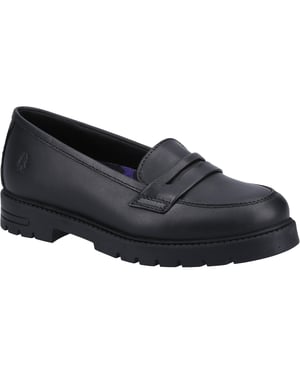 Hush Puppies Hazel Loafer SNR Mädchenschwarze Slipper Aus Leder