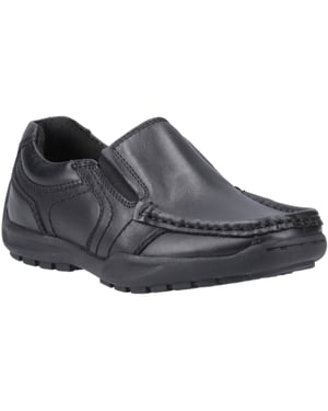 Hush Puppies Morgan Lederslipper In Schwarz Für Jungen