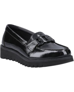 Hush Puppies Francis Loafer Patent Mädchenschwarze Slipper Aus Leder