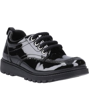 Hush Puppies Keeley Mädchenschuhe Aus Schwarzem Leder Mit Schnürung