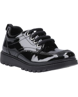 Hush Puppies Keeley Mädchenschuhe Aus Schwarzem Leder Mit Schnürung
