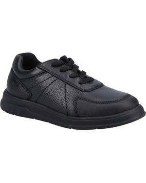 Hush Puppies Robert SNR Die Schwarzen Schnürschuhe Für Jungen Aus Leder
