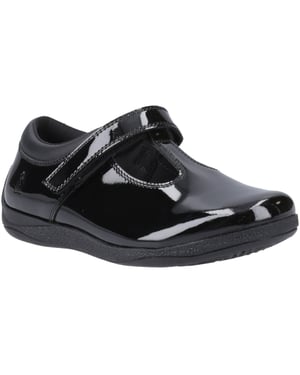 Hush Puppies Caitlin T-Bar Mädchenschuhe Aus Schwarzem Leder