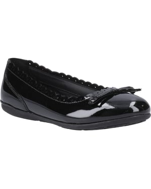 Hush Puppies Lillie Ballerina Patent Mädchenschwarze Ballettschuhe Aus Leder