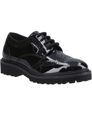 Hush Puppies Gabi Lace Up Mädchen Brogues Aus Schwarzem Leder
