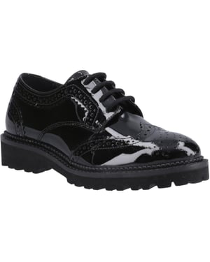 Hush Puppies Gabi Lace Up Mädchen Brogues Aus Schwarzem Leder