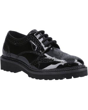 Hush Puppies Gabi Lace Up Mädchen Brogues Aus Schwarzem Leder