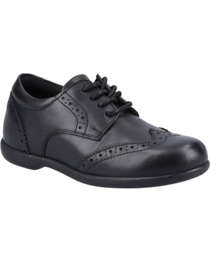 Hush Puppies Bridget JNR Mädchen Brogues Aus Schwarzem Leder