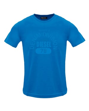 Diesel - Monotones T-shirt „property Of Denim Division" Mit Logo In Saphirblau