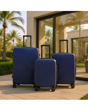 Hartschalenkoffer Marineblau Robuster 8-Rad-Handgepäckkoffer