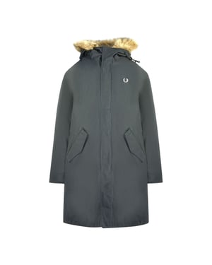 Fred Perry - Schwarze Parkajacke Mit Kapuze