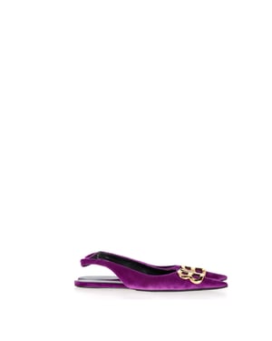Balenciaga „BB Knife“ Slingback-Ballerinas aus lila Samt