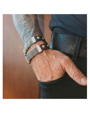 Seven-24 Armband Edelstahl mit braunem Leder