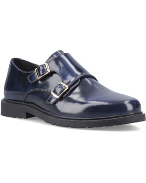 Hush Puppies Verity Hi-Shine Leder Damen Schuhe in Marineblau