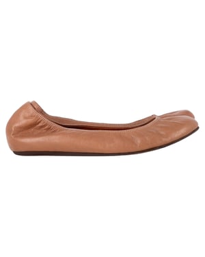 Lanvin Ballerinas mit runder Spitze aus braunem Leder