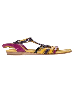 Tod's Bunte Riemchensandalen aus lackiertem Leder