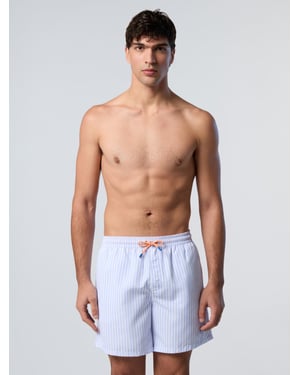North Sails Badeshorts mit grafischem Druck - Hellblau