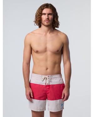North Sails Badeshorts im Colorblock-Design - Rot