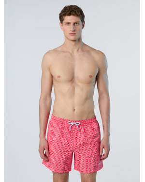 North Sails Badeshorts mit Peachskin-Print - Hellrosa