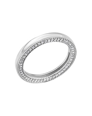 Celesta Silber Ring Silber 925 rhodiniert mit 104 schwarzen Zirkonia-Steinen