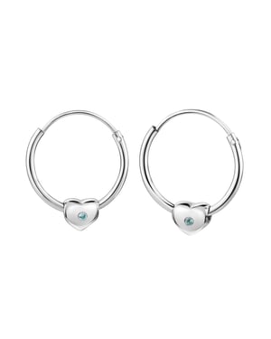 Zeeme for Kids Creolen 925/- Sterling Silber Zirkonia blau