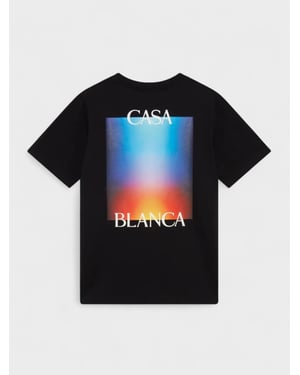 Casablanca Gradient Stacked Logo Schwarzes T-shirt