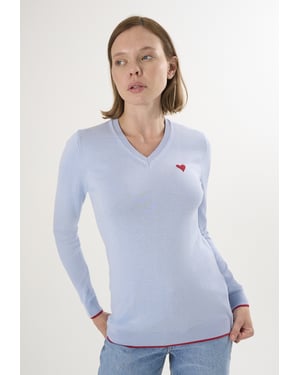 Pullover V-Ausschnitt-Strickpullover