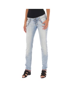 Lange Jeanshose mit zerrissenem Effekt und schmalen Säumen 10DB50076 Damen