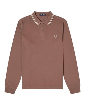 Fred Perry - Langärmliges Poloshirt In Kastanienbraun