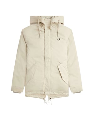 Fred Perry - Kurze, Wattierte Parkajacke „light Oyster"