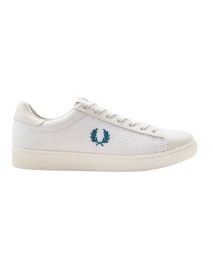 Fred Perry - Sneaker Mit Blauem Lorbeerkranz-logo In Weiß