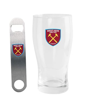 West Ham United FC Pintglas- und Flaschenöffner-Set