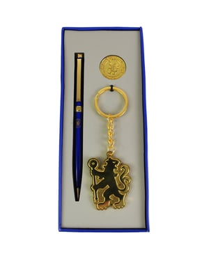 Chelsea FC 3-teiliges Stift-Abzeichen Schlüsselanhänger Geschenkset