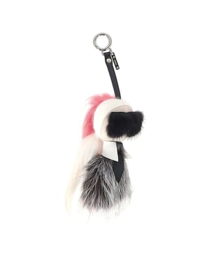 Fendi Karlito Taschenanhänger aus mehrfarbigem Fell