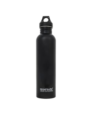 Regatta - Wasserflasche, Edelstahl, 1l (Schwarz)