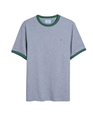 Farah - "Groves" T-Shirt für Herren, Ringer-Stil (Grau)