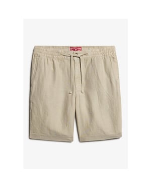 Superdry Merchant Leinen-Shorts, Bermuda-Länge - Ecru
