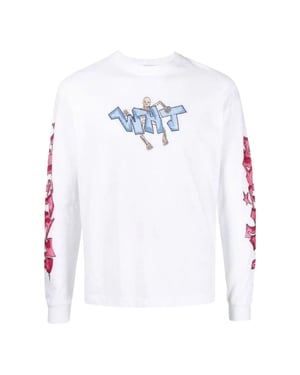 Off-white Graff White Pupp Skate Langarm-t-shirt Weiß