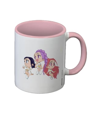 K-Pop Dämonenjäger Chibi Huntr/X Tasse (Weiß/Rosa)