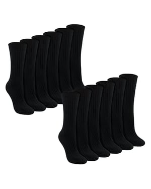 Damen 12er-Pack 100% Baumwolle Weiche Atmungsaktive Socken