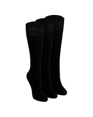 Damen 3er-Pack Kniestrümpfe 100% Baumwolle weich atmungsaktiv