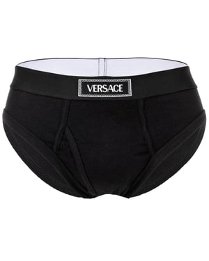 Versace Tex Ribbed Cotton Brief