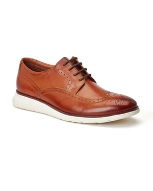 Base London Flight Leder Herren Schnürschuhe in verbranntem Tan