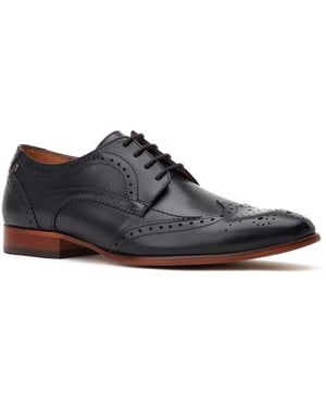 Base London Barbera Excel Leder Männer schwarze Brogues Schuhe