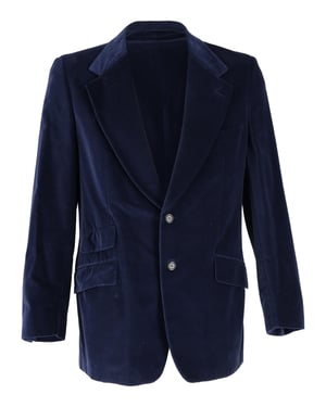 Gucci Einreiher-Samtblazer aus Baumwolle in Marineblau