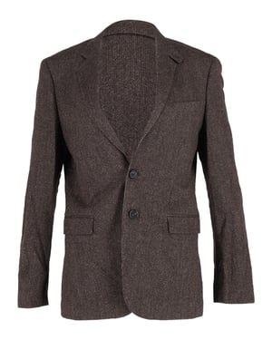 Boss Gestreifter Blazer aus braunem Baumwollstoff