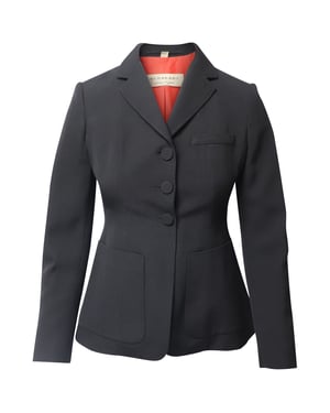 Burberry Semi-Flared Fit Blazer aus schwarzer Wolle