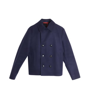 Alexander McQueen Kurzer Peacoat aus marineblauer Schurwolle
